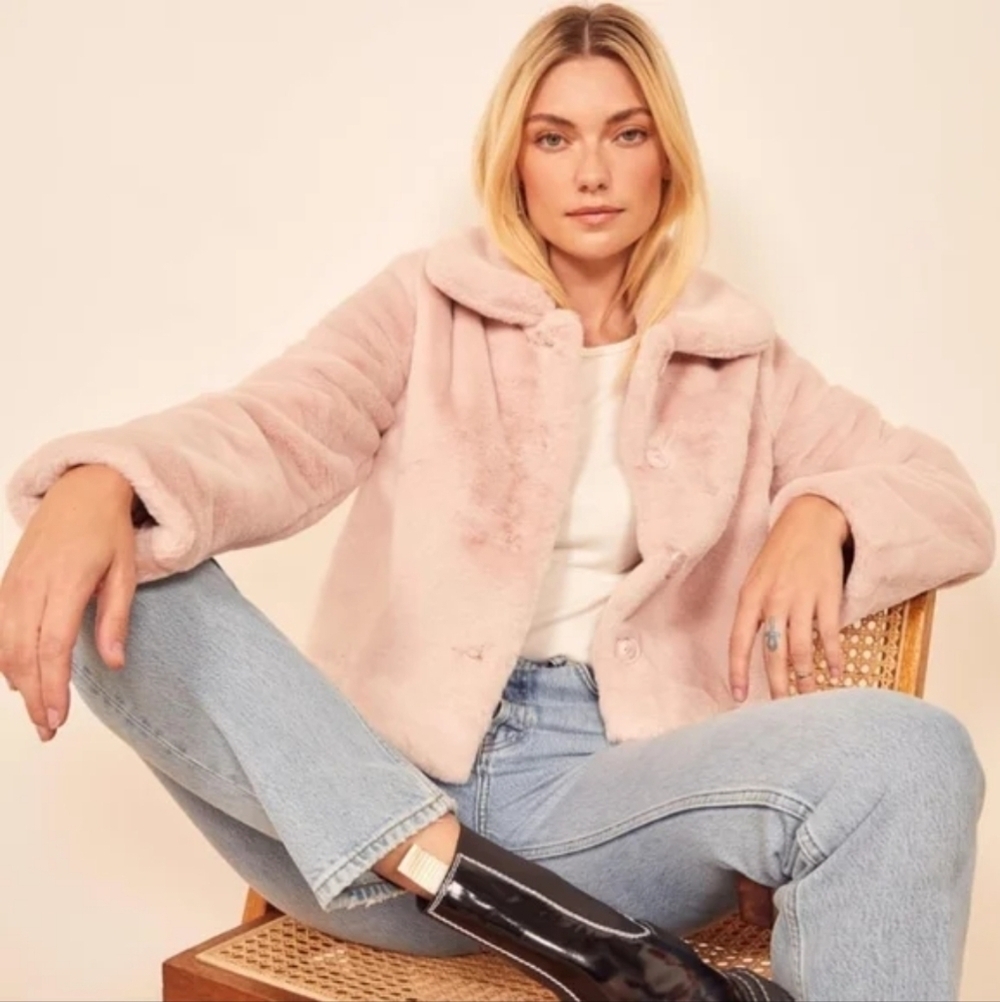 Reformation Hampton Coat in Pink size S